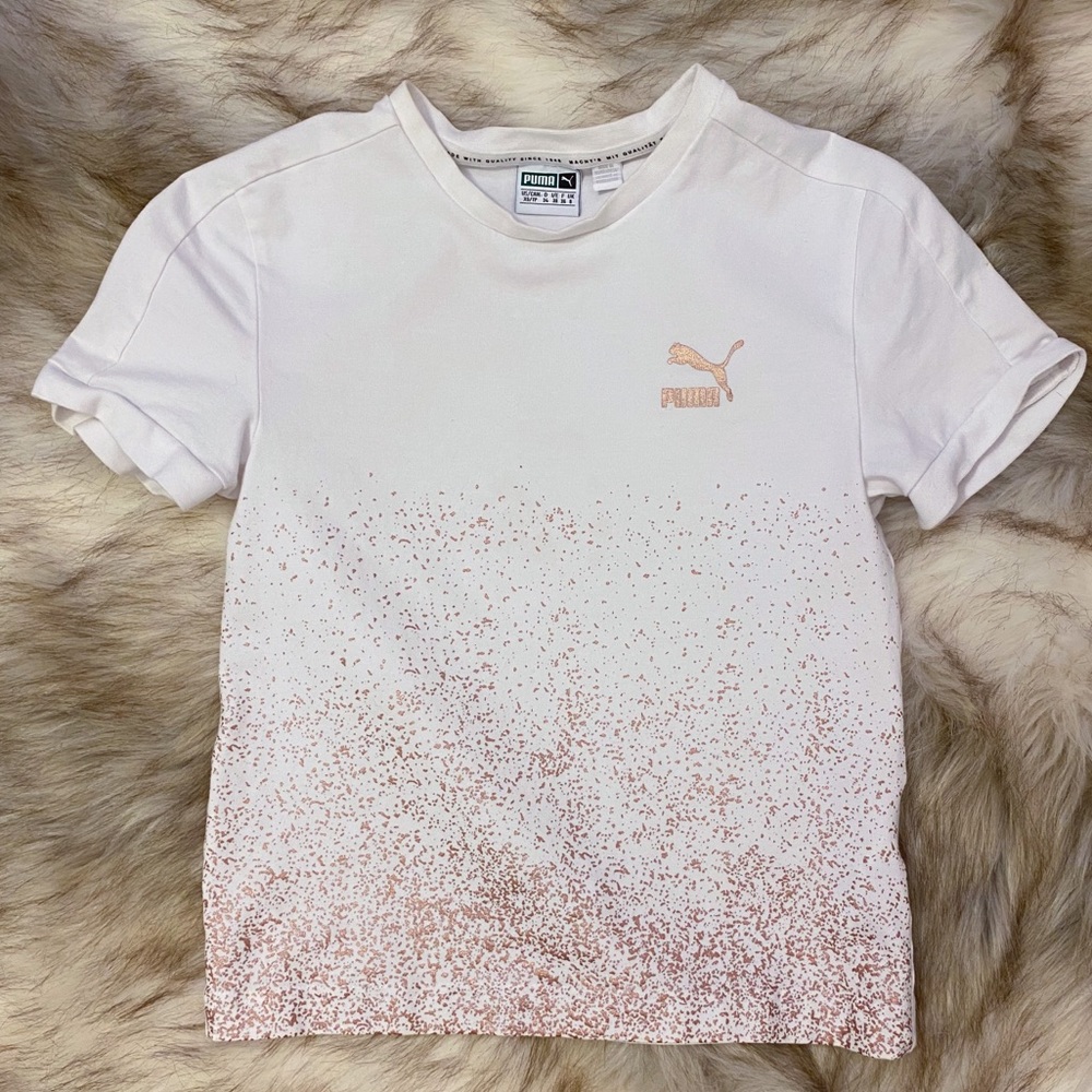 Puma Rose Gold Workout Top in White